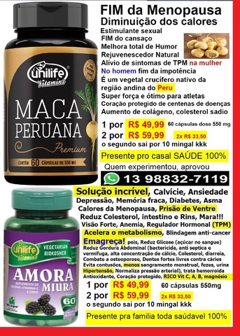 Maca Peruana Fim da Menopausa calores