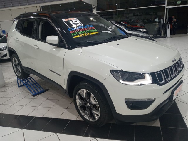 JEEP COMPASS LONGITUDE 2019 19 MIL KM BRANCO PEROLA
