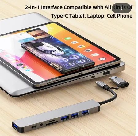 Usb C Hub Splitter para MacBook, 8 em 1 - Foto 2