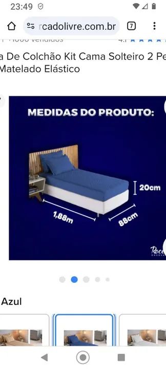 Kit de 2 cobre leito solteiro com elastico e porta travesseiro - Foto 2