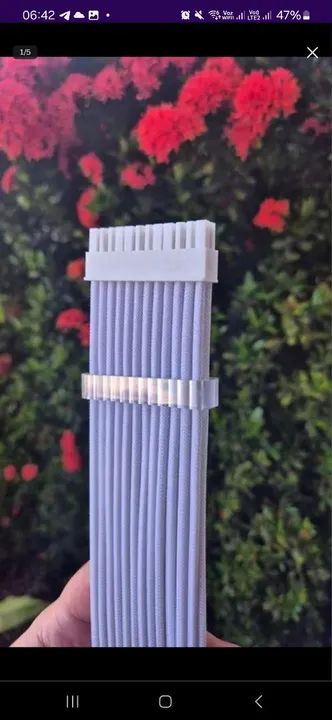 Caixa com 4 fans e cabos sleeved brancos (preços na descricao) - Foto 4