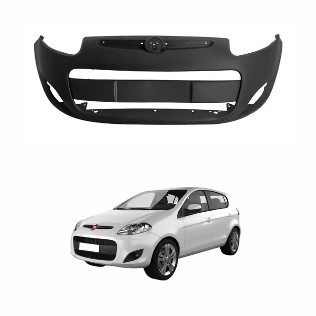 Parachoque Dianteiro Fiat Palio Novo 2012 a 2017 - Cinza Liso - Furo Farol Auxiliar