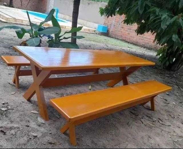 Mesa com 2 banco direto de fabrica  - Foto 4
