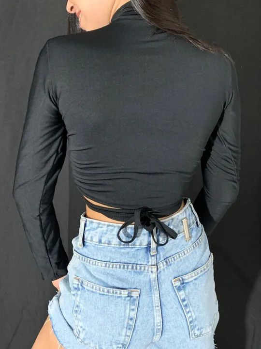 Cropped de Amarração Preto - Foto 2
