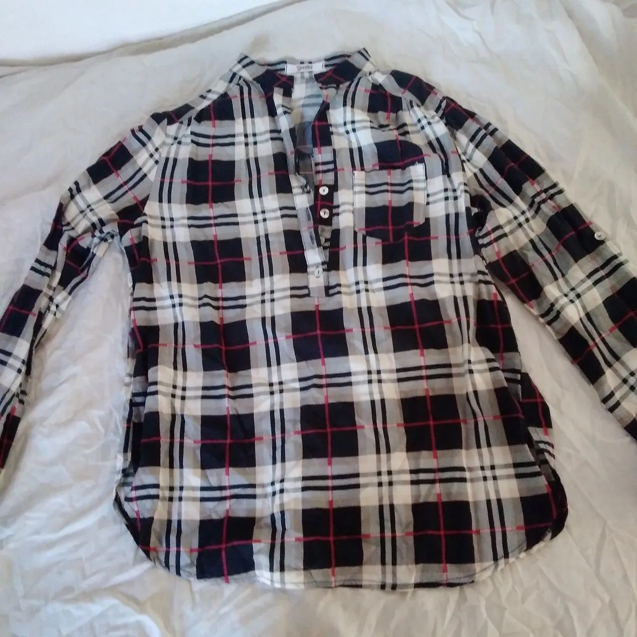 Camisa xadrez feminina manga comprida