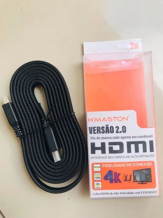 Cabo Hdmi Blindado 2m Alta Definição Novo - Garantia - Foto 3