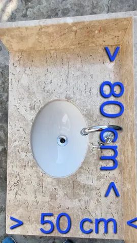 Pia banheiro pedra travertino polido Completa  - Foto 4