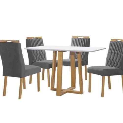 Mesa de Jantar 1.20×0.80 Com 4 Cadeiras Genova l433 - Foto 2