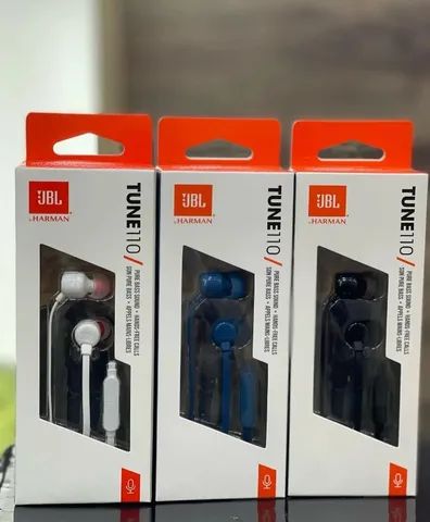 Fone de Ouvido Jbl com fio Tune 110 intra-auriculares 100% originais lacrados