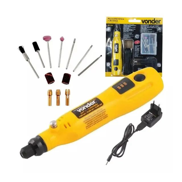 Micro Retífica A Bateria 3,6v Bivolt 12 Peças Mbv-036 Vonder - Foto 2