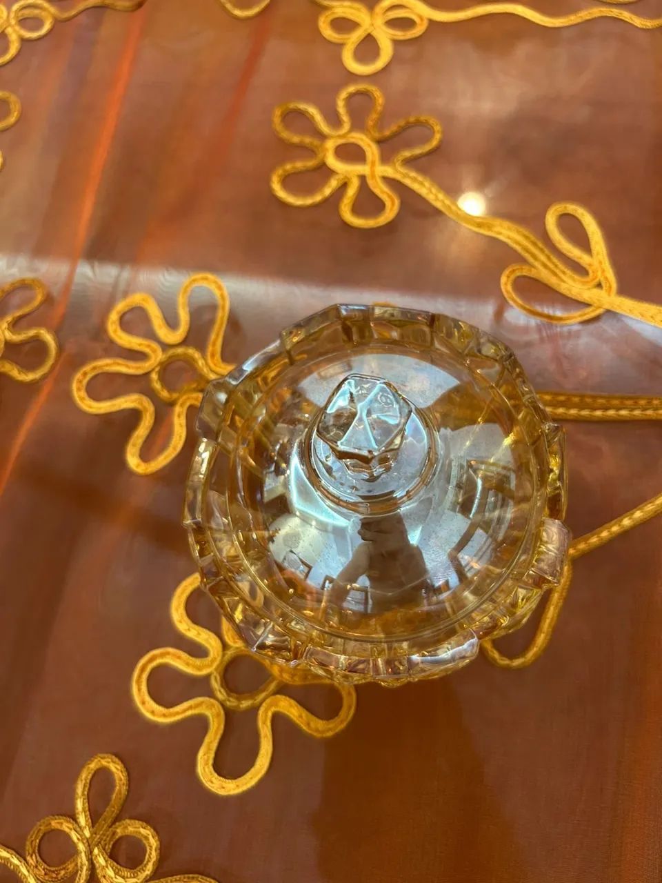 Doceira de Cristal Âmbar com Tampa - Foto 2