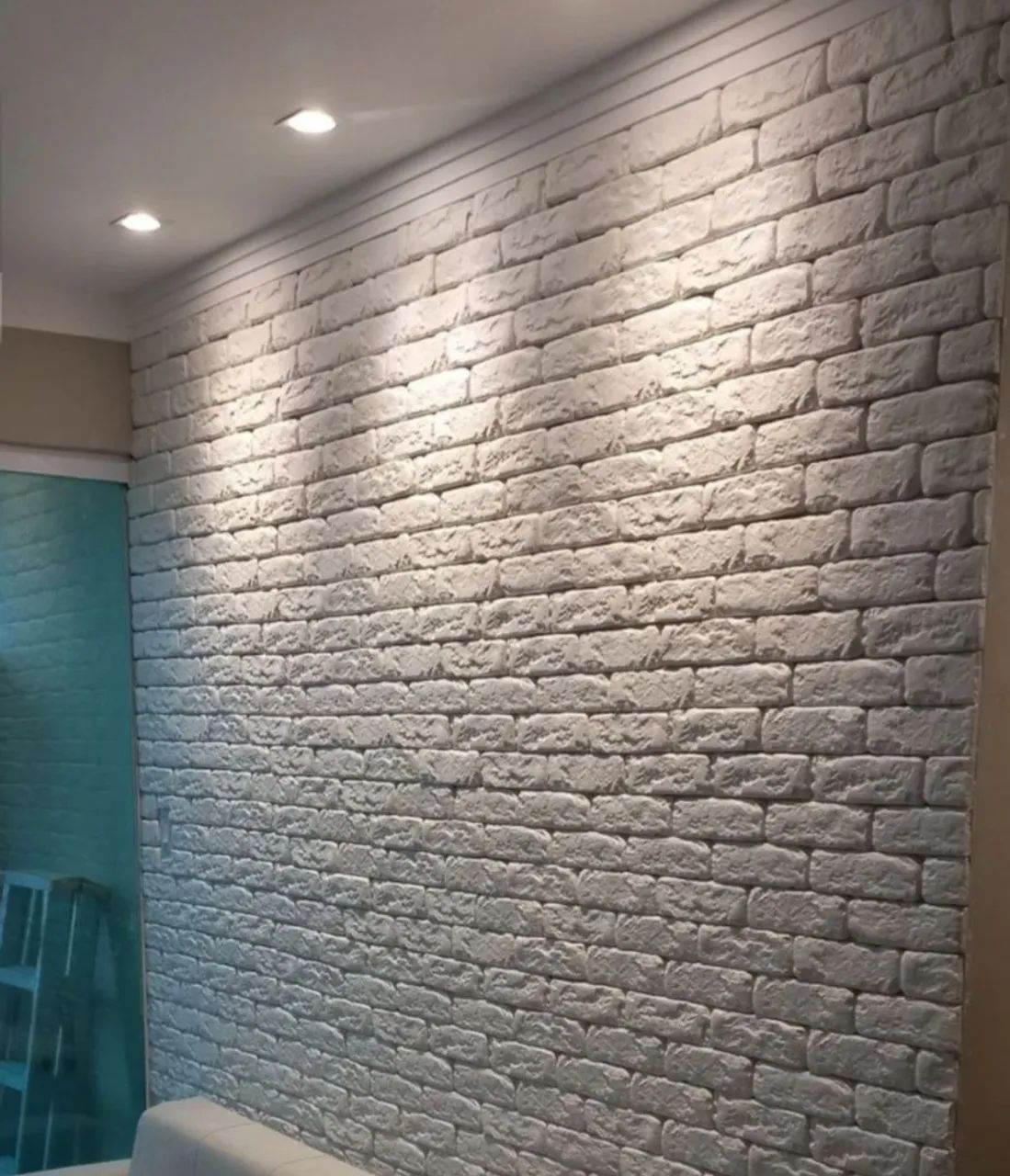 Parede de tijolo branco para decoração