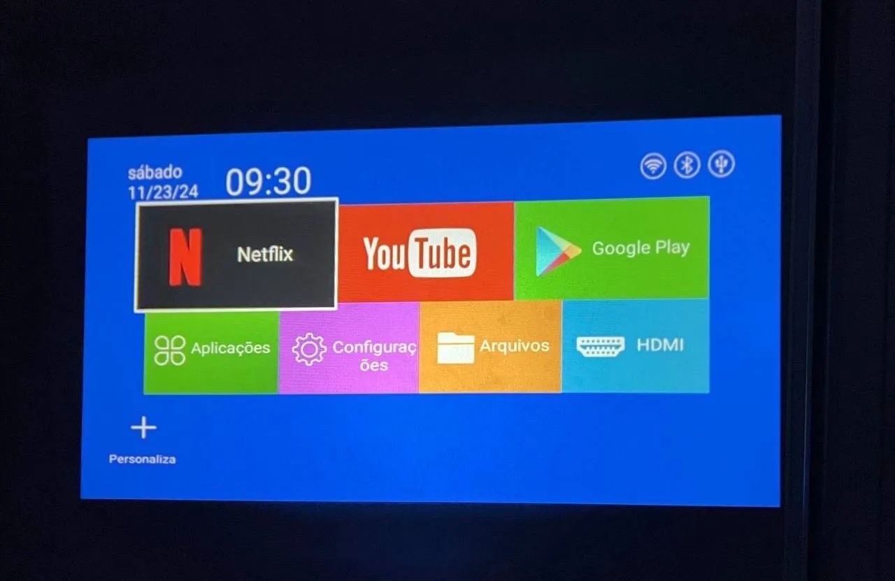Projetor HY300 - 4600 lumens, Android 11.0 4K Led, 1280x720p, Wi-Fi BT 200 ANSI. - Foto 5