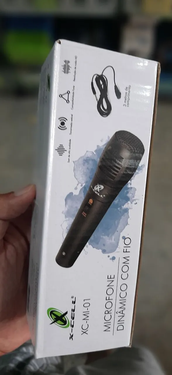 Microfone Dinâmico com Fio