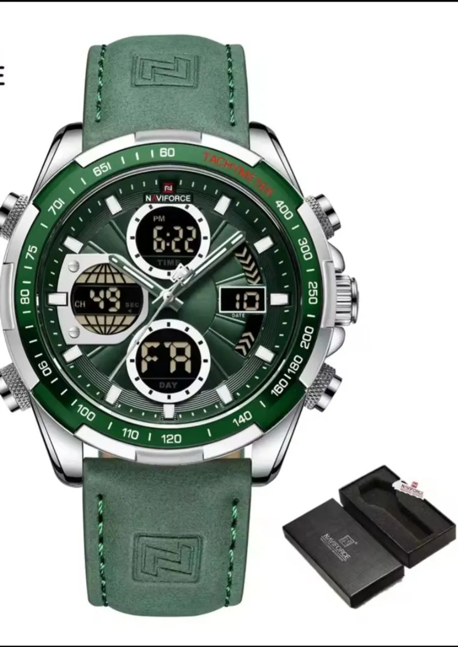 Relógio Masculino Naviforce Digital Analógico Verde - Foto 2