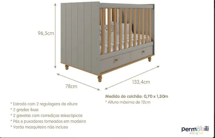 BERÇO GRANDE PERMOBILI LUXO