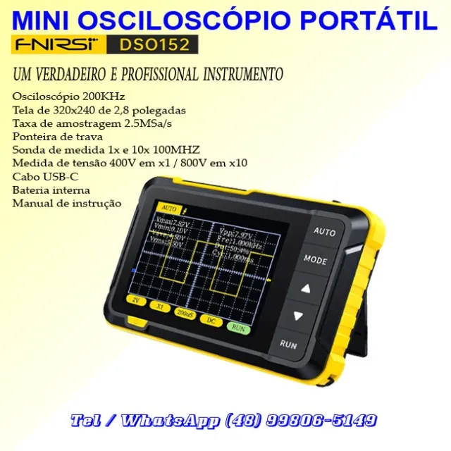 Mini Osciloscópio digital Fnirsi 200Khz