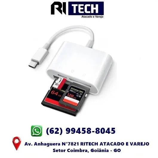 Leitor De Cartão Memória Sd Tipo C Cartão Tf Imenso 1 Ano de Garantia Celular Pc