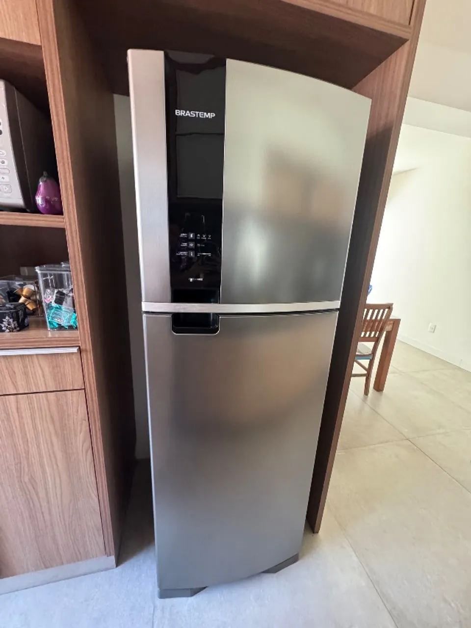 Geladeira Brastemp Frost Free Duplex 375 litros cor Inox com Espaço Adapt