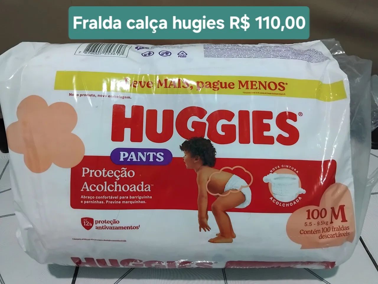 Fralda hugies pants tamanho m