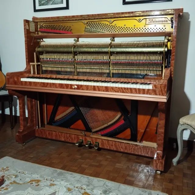 Piano Vertical 1916 da renomada marca alemã Steinmann, todo restaurado, timbre maravilhoso - Foto 5