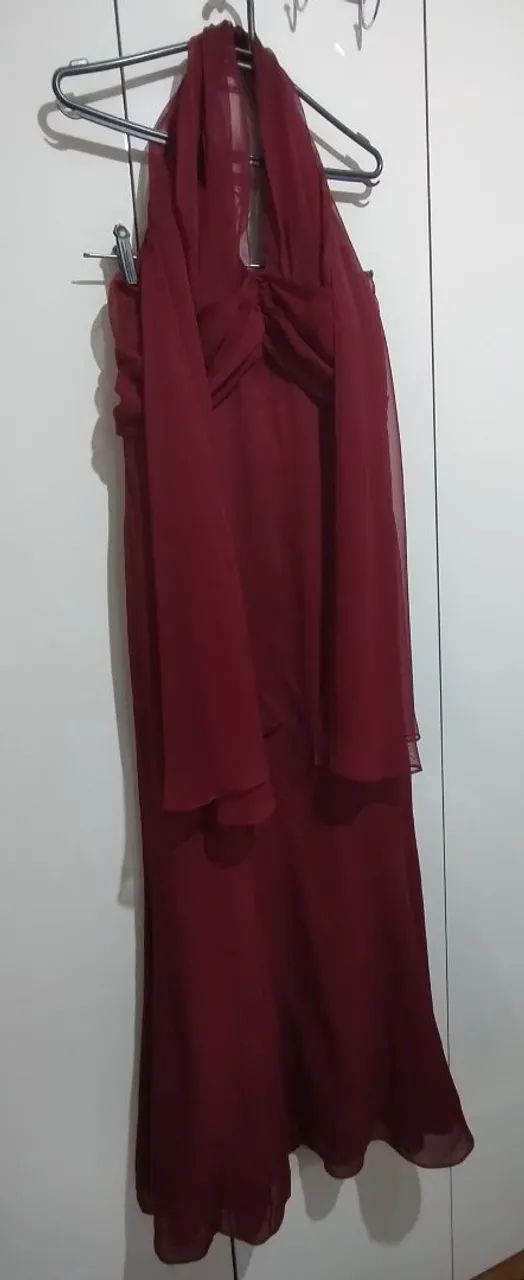 Vestido Longo Bordô - Foto 4