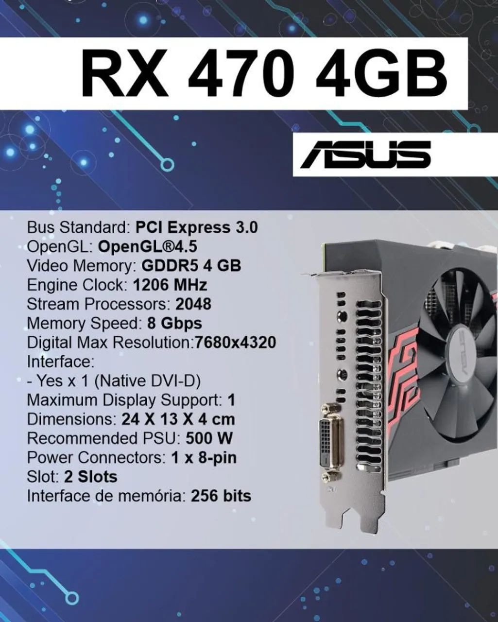 Placa de Vídeo ASUS AMD RX 470 4Gb - Foto 3