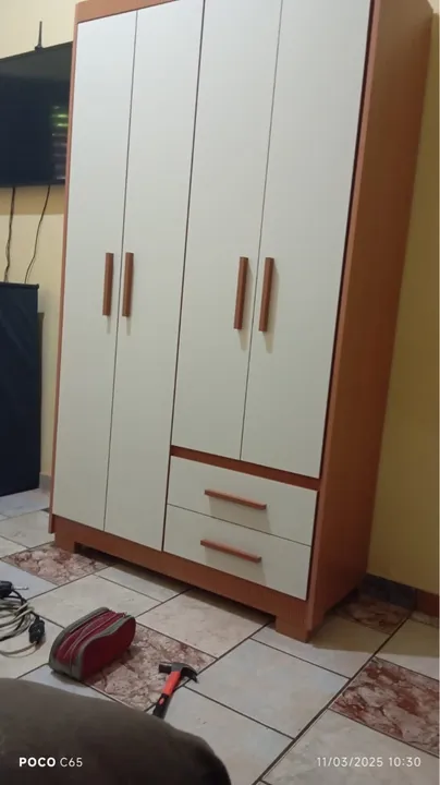 Guarda Roupa Solteiro 04 Portas e 02 Gaveta Novo