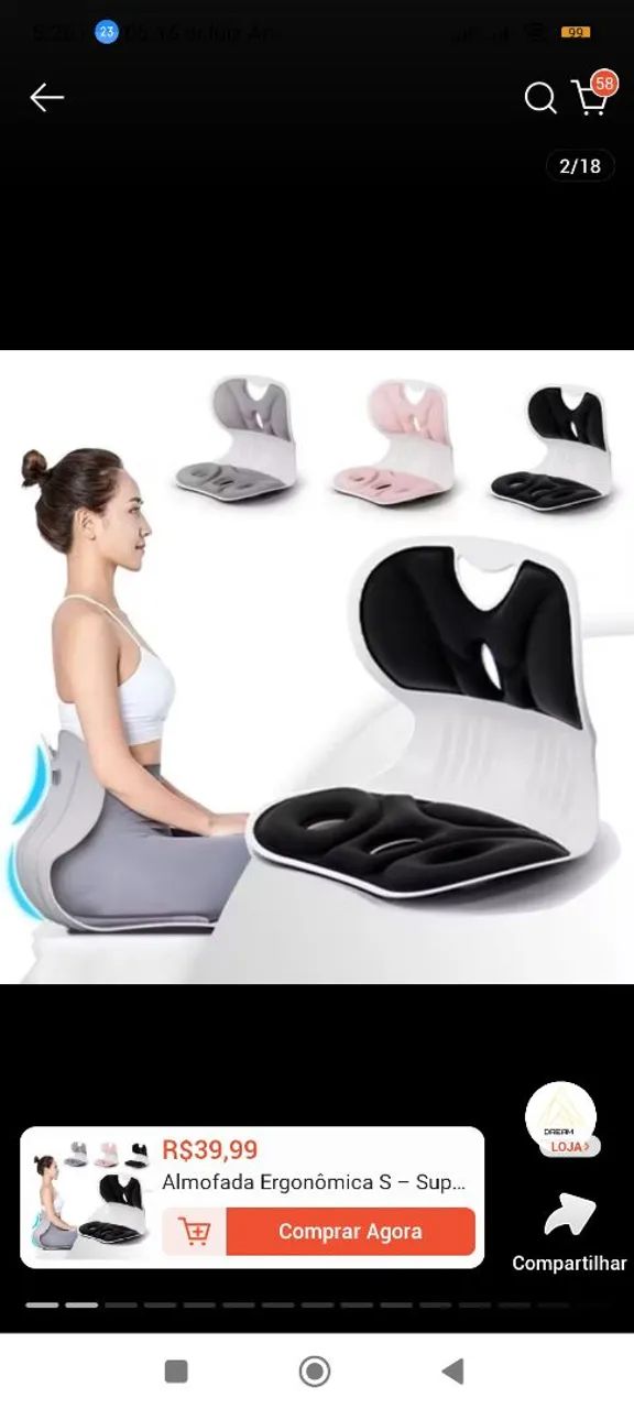 Almofada ergonomica S - Suporte lombar corrige postura - Foto 2