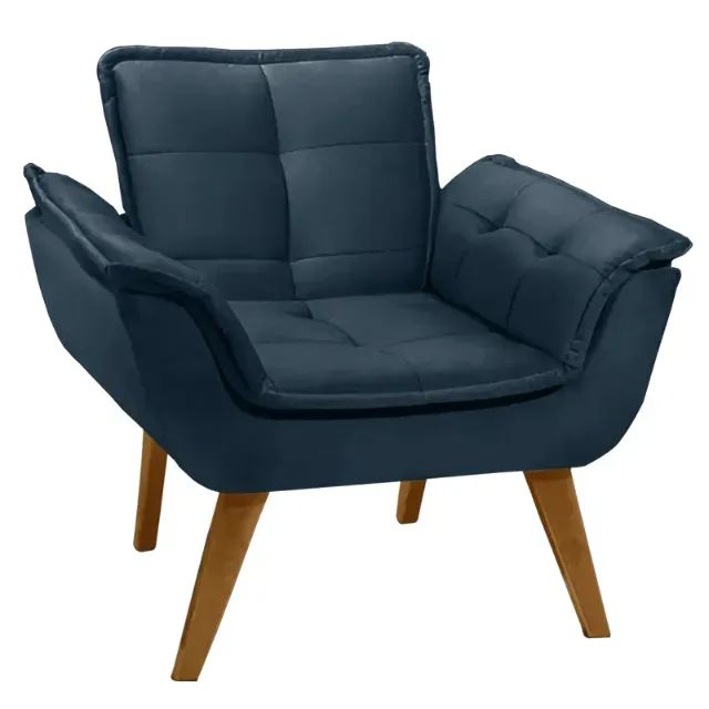 Poltrona Para Sala De Jantar No Azul Marinho - Foto 2
