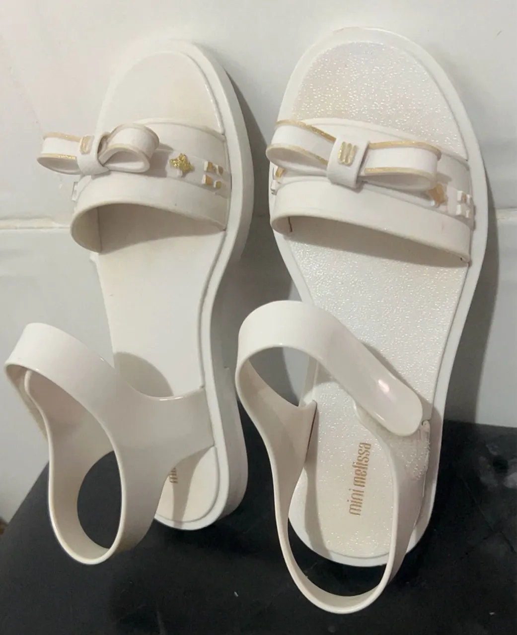 Sandália Melissa Mini Melissa Infantil Branca Laço