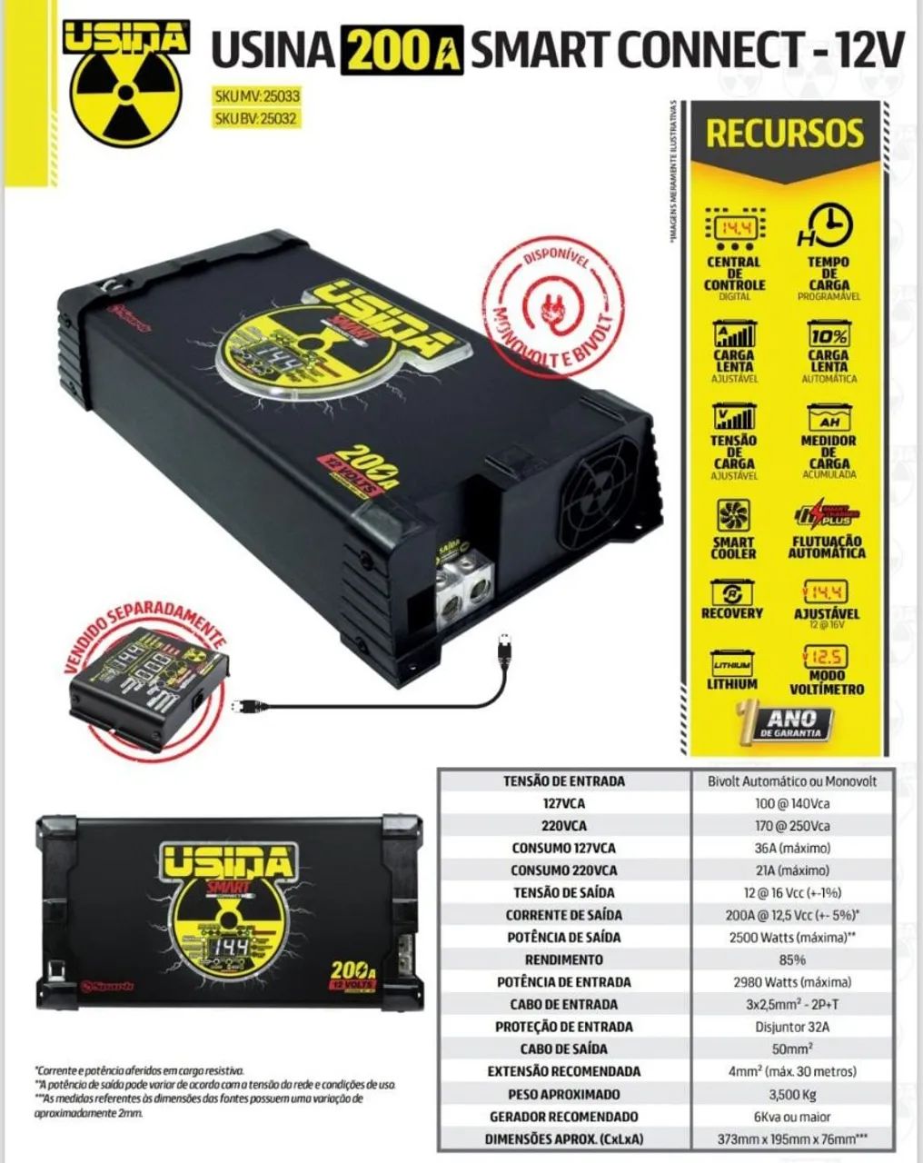 Fonte Usina Smart 200A Novo Modelo  - Foto 2