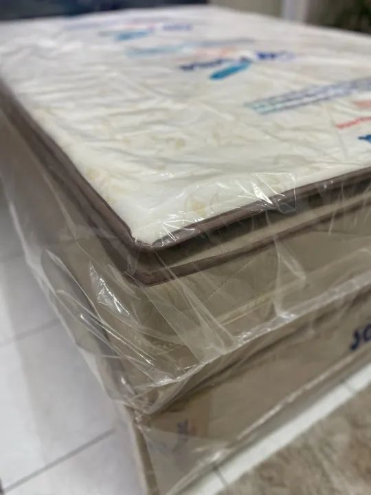 Cama Box Casal Com Pillow Top Eco Confort Pocket - Nova E Embalada Com Nota Fiscal - Foto 2