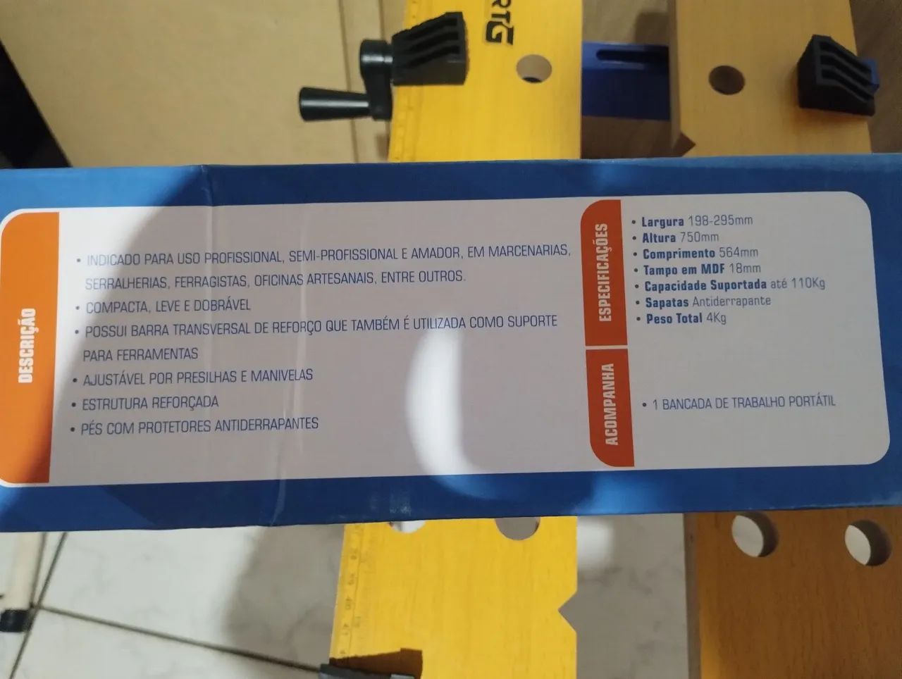 Bancada de trabalho dobrável multifuncional nova  - Foto 2