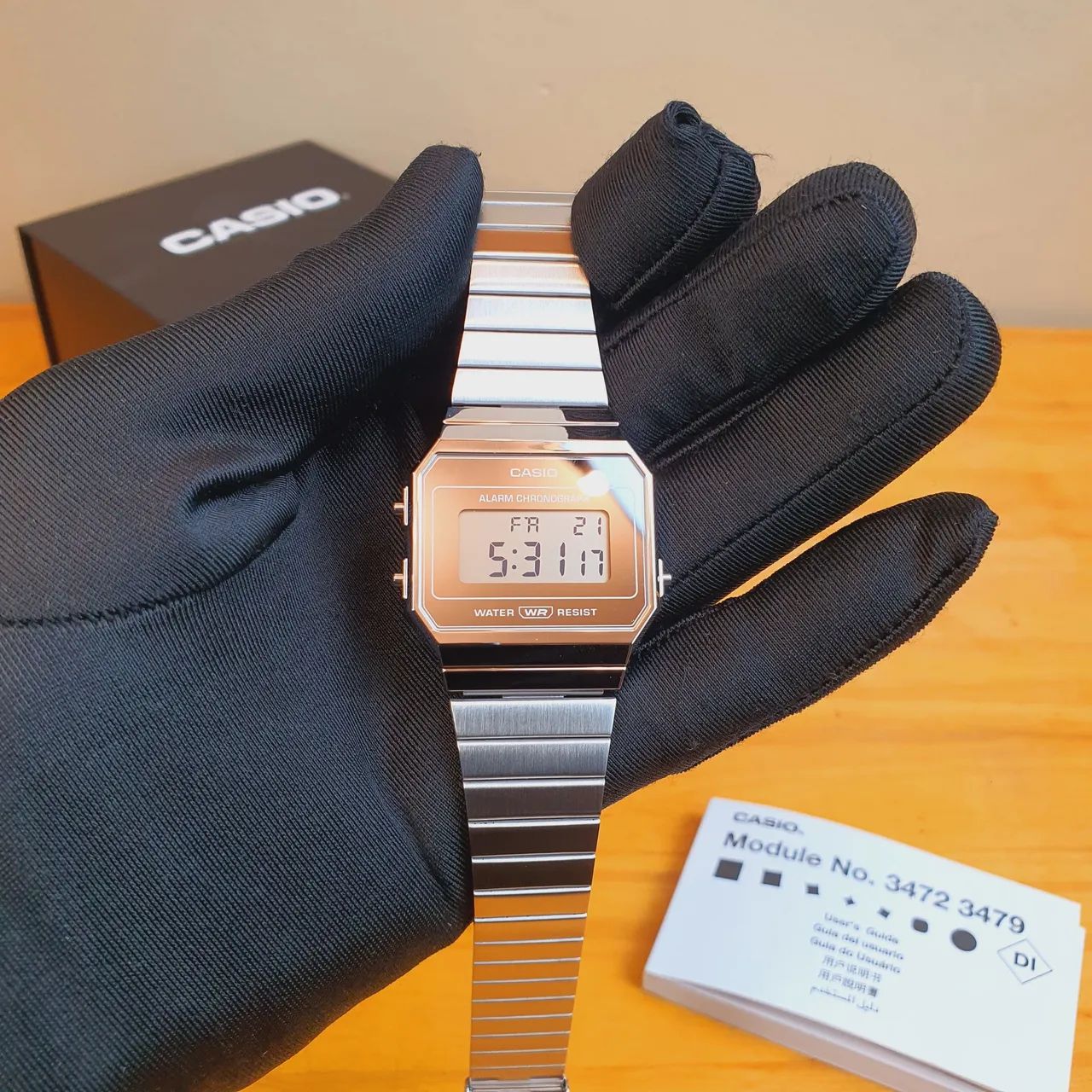 Casio A700WEV prata espelhado 