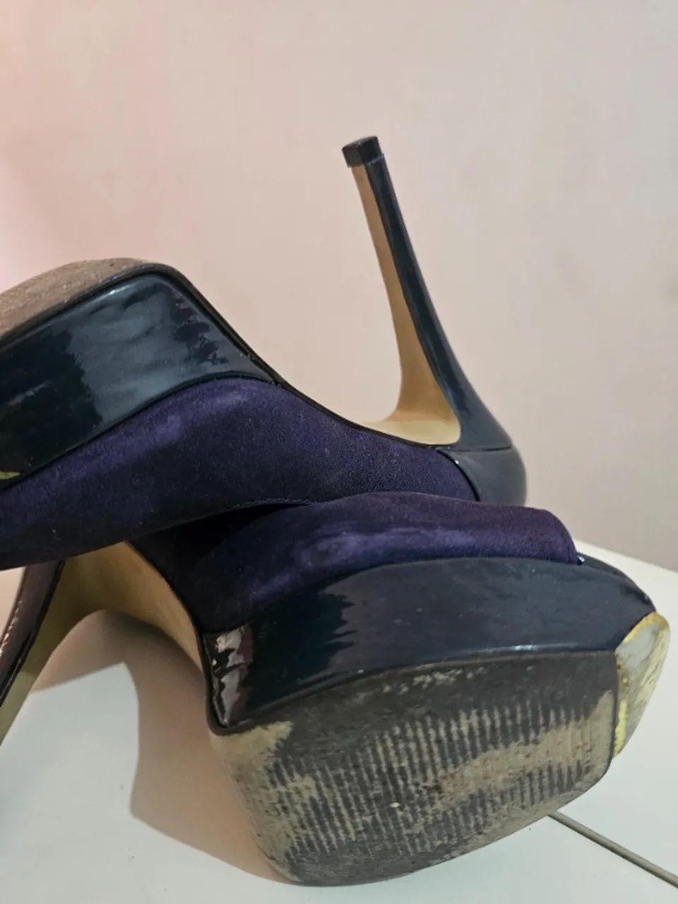 Sapato Peep Toe - 34 - Azul Marinho  - Foto 4