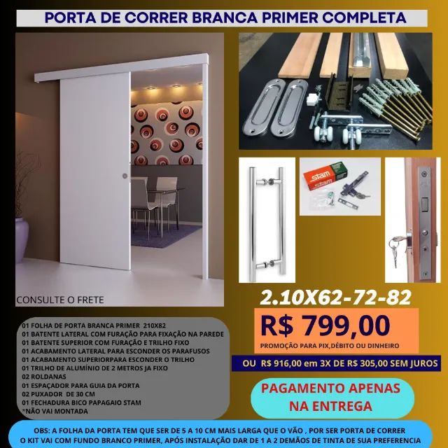 porta suspença de correr cod h25 esq/dir