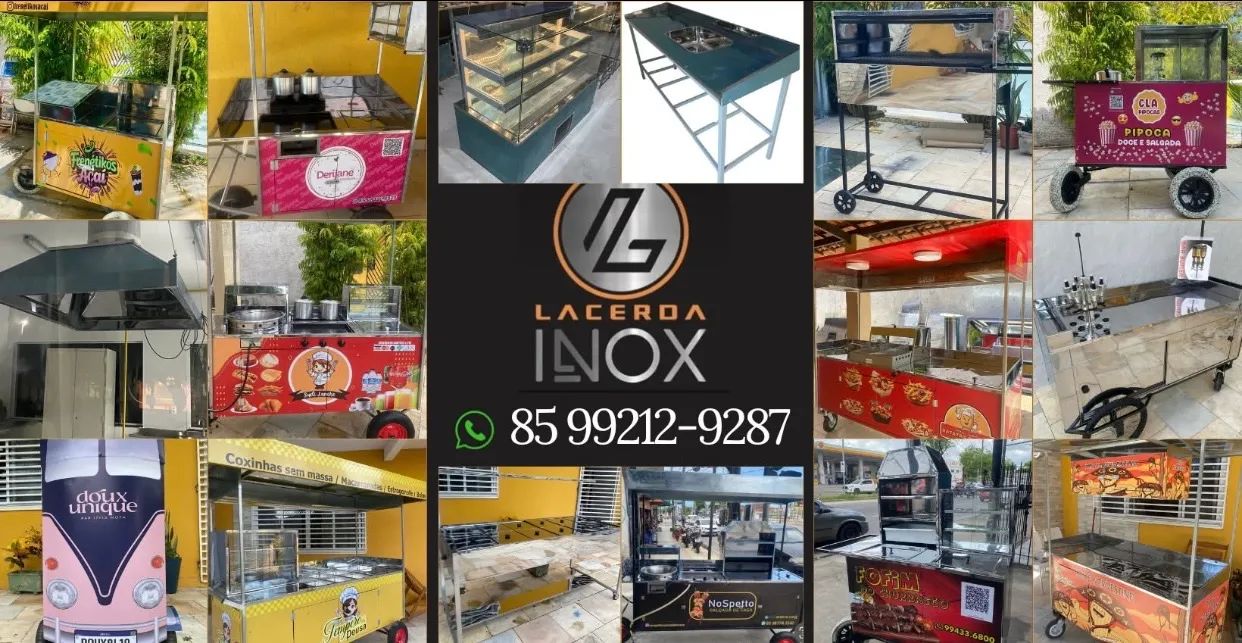 Carrinho de lanches em inox - LacerdA Inox