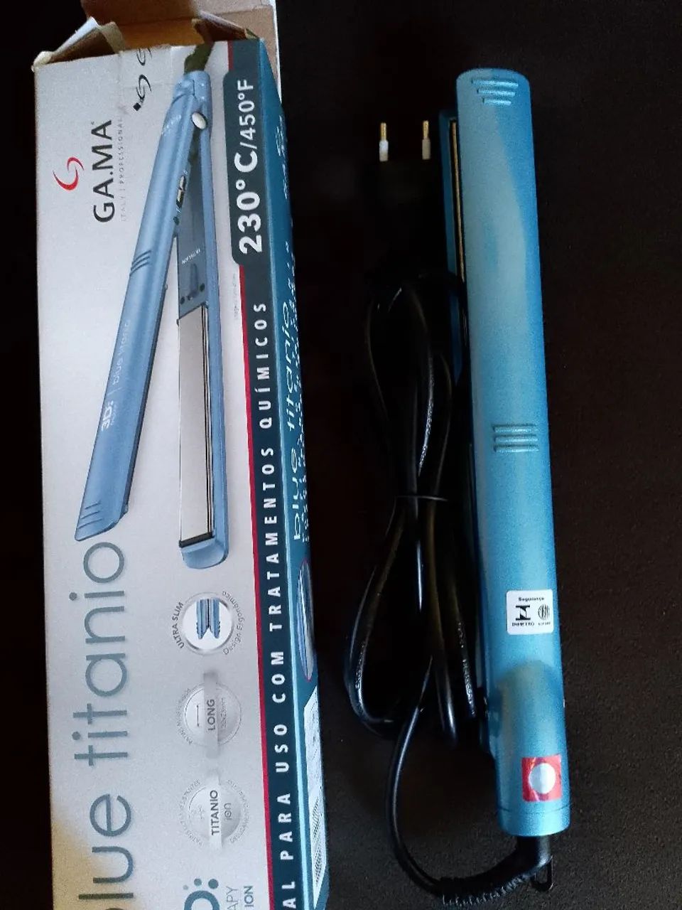 Prancha de Cabelo Gama Italy Blue Titanio 230°C/450°F - Foto 2
