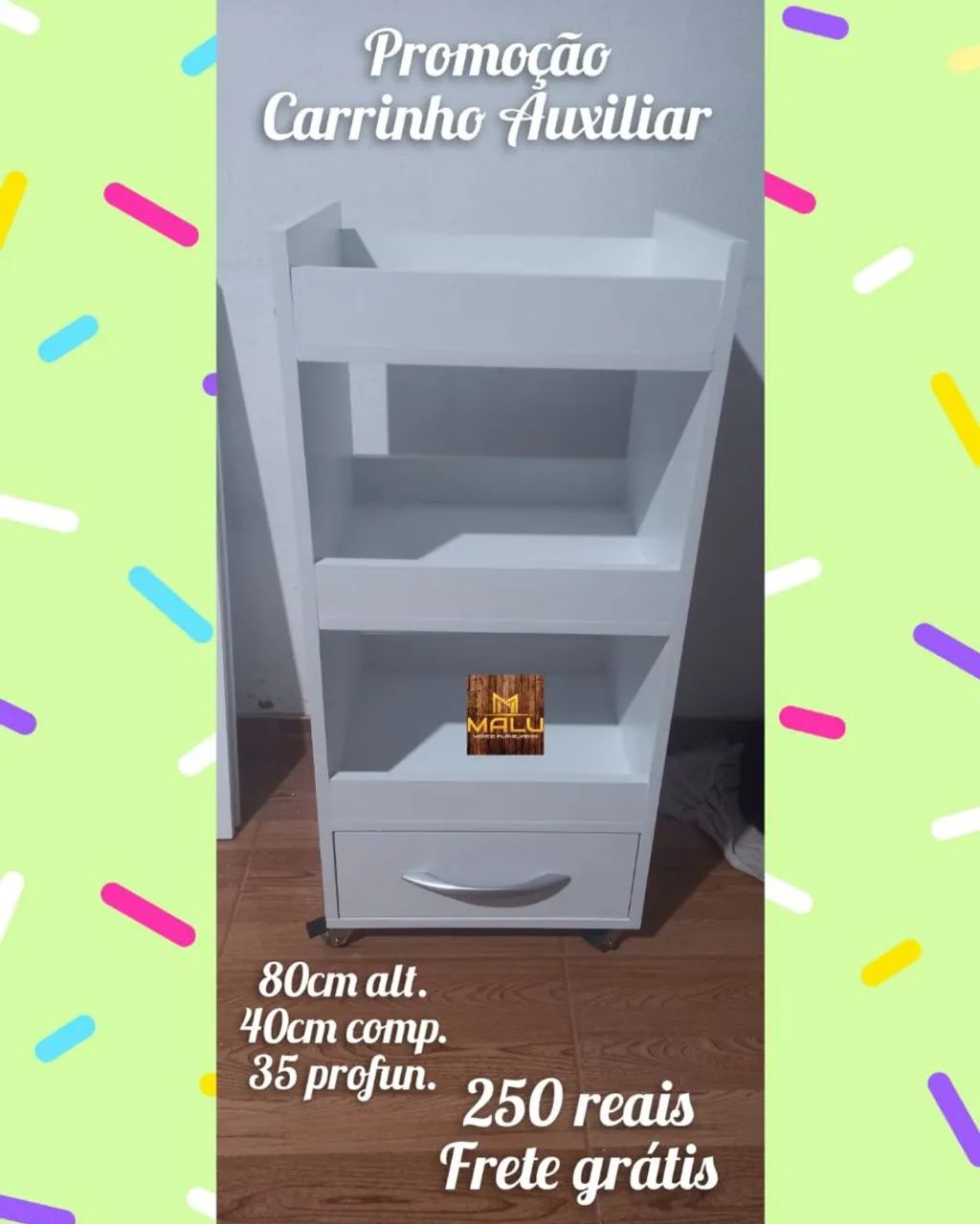 Carrinho Auxiliar Branco em Promoção