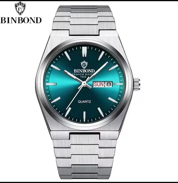 Relógio masculino de aço inoxidável azul Binbond - Foto 2