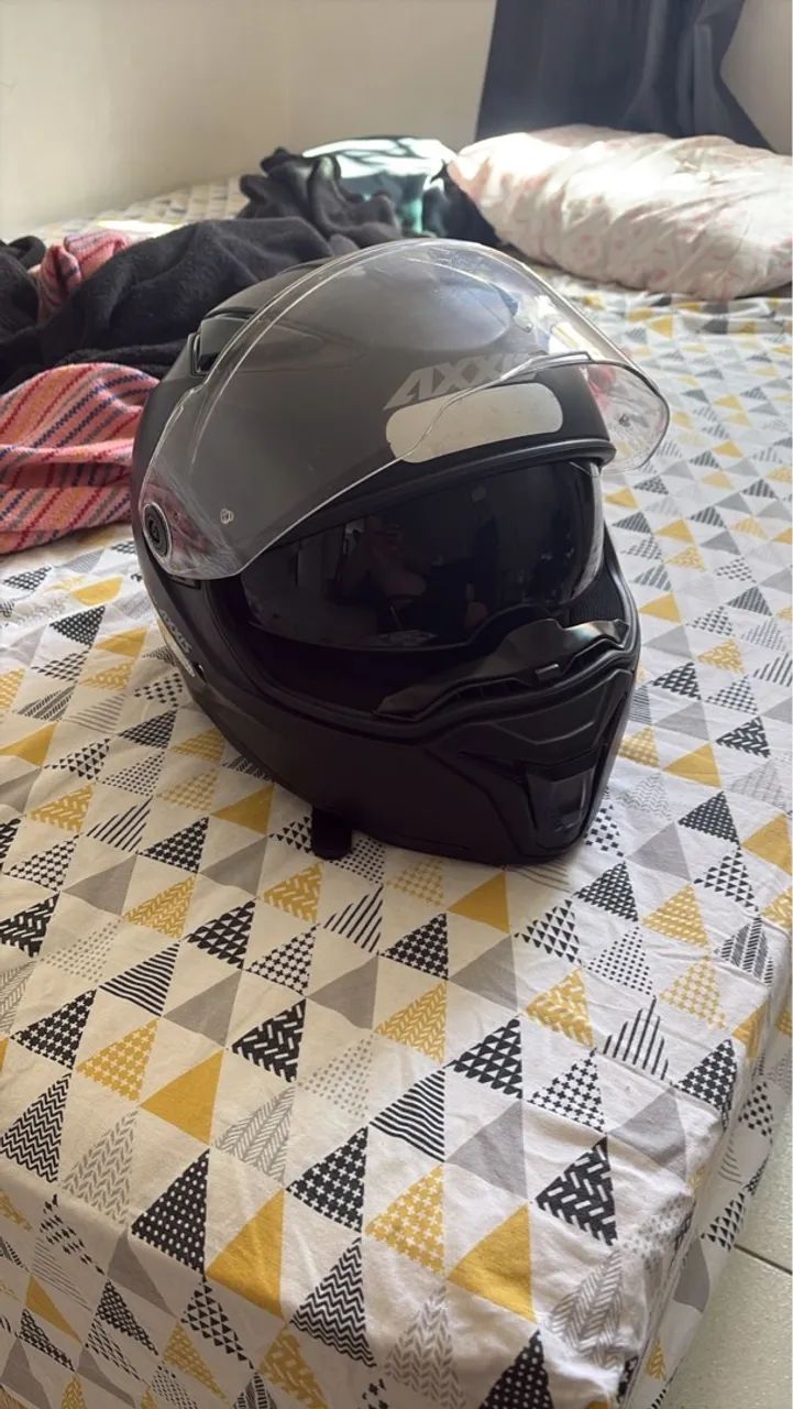Capacete Axxis Preto com intercomunicador  - Foto 2