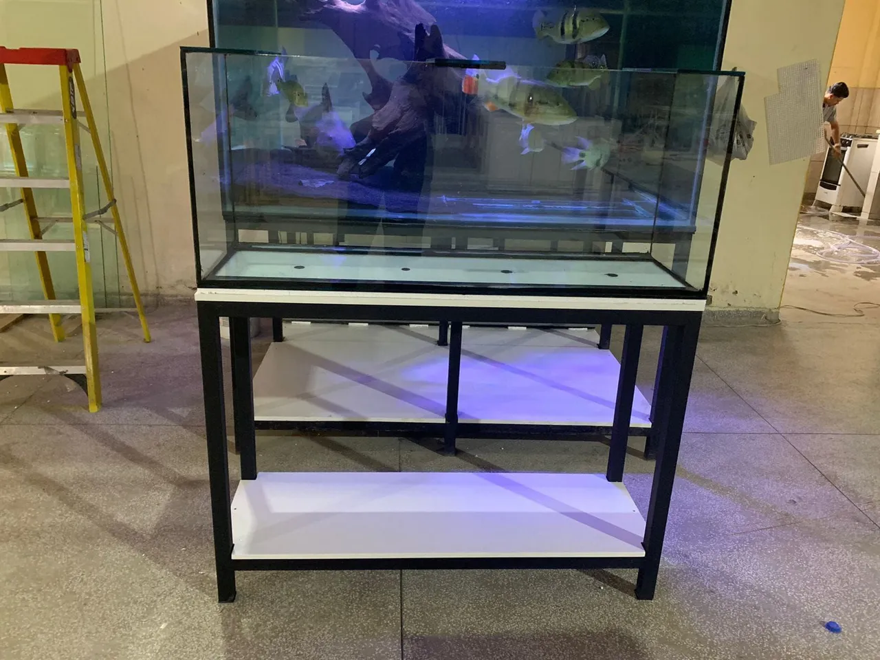 Aquário 200L com base de alumínio soldado inoxidável reforçado 15mm