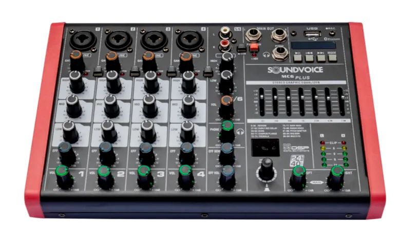 MESA DE SOM COMPACTA SOUNDVOICE MC6-PLUS