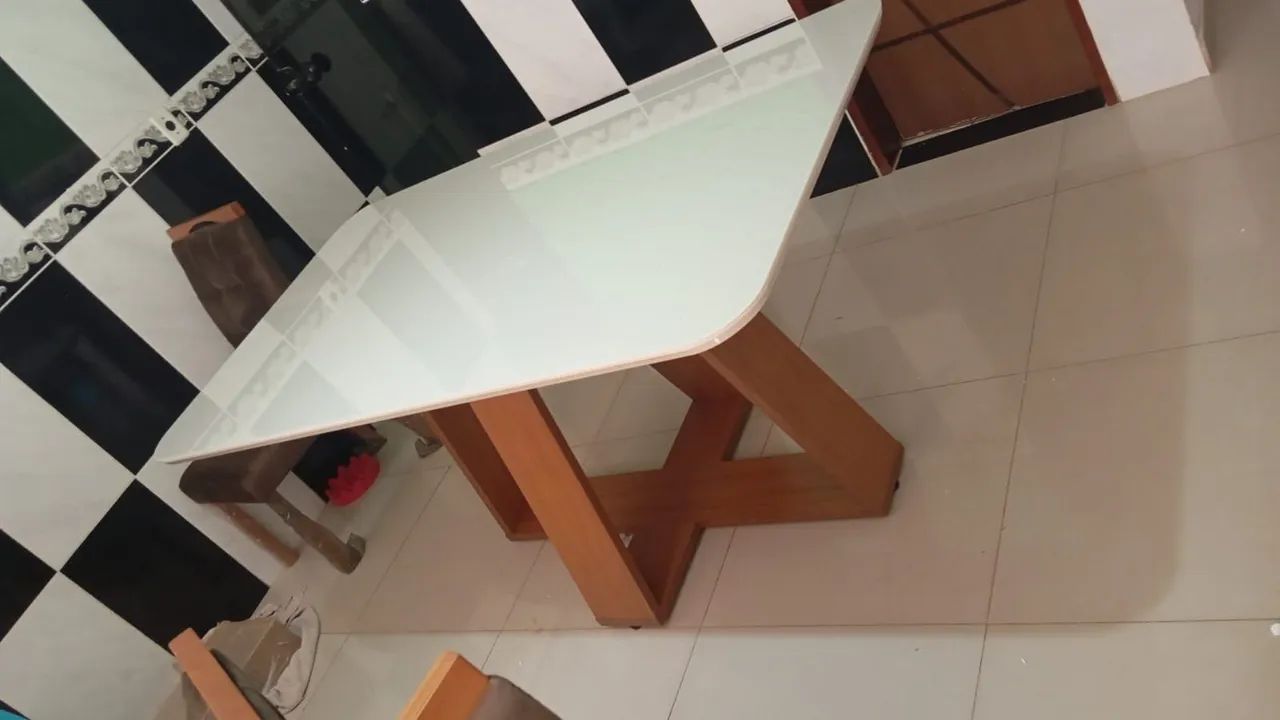 Conjunto de mesa celeste 6 cadeiras - Foto 2