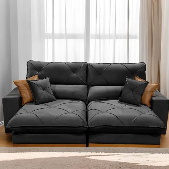 Sofá Retrátil e Reclinável Aquiles 2,30 m   Entrega Rápida! Produto Novo!  - Foto 2