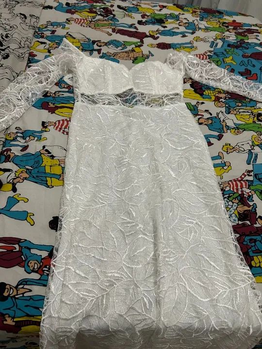  Vestido Longo Tule Bordado Manuela Off White COR: OFF WHITE TAMANHO: M - Foto 5