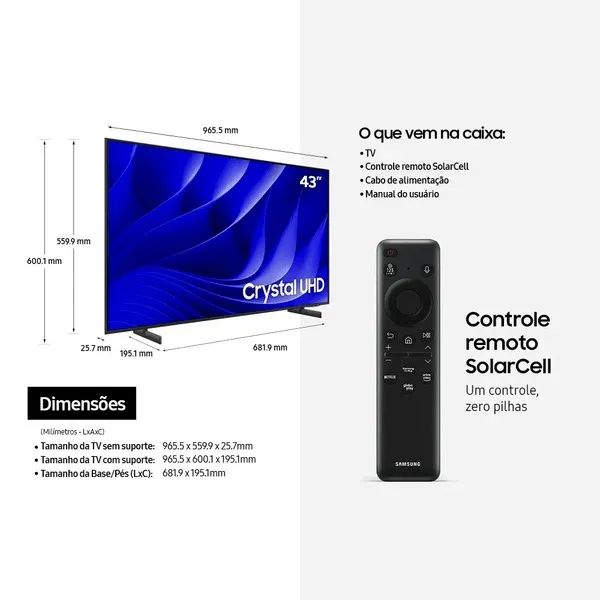 Samsung Smart TV Crystal UHD 4K DU * - PRODUTO NOVO LACRADO - Foto 2
