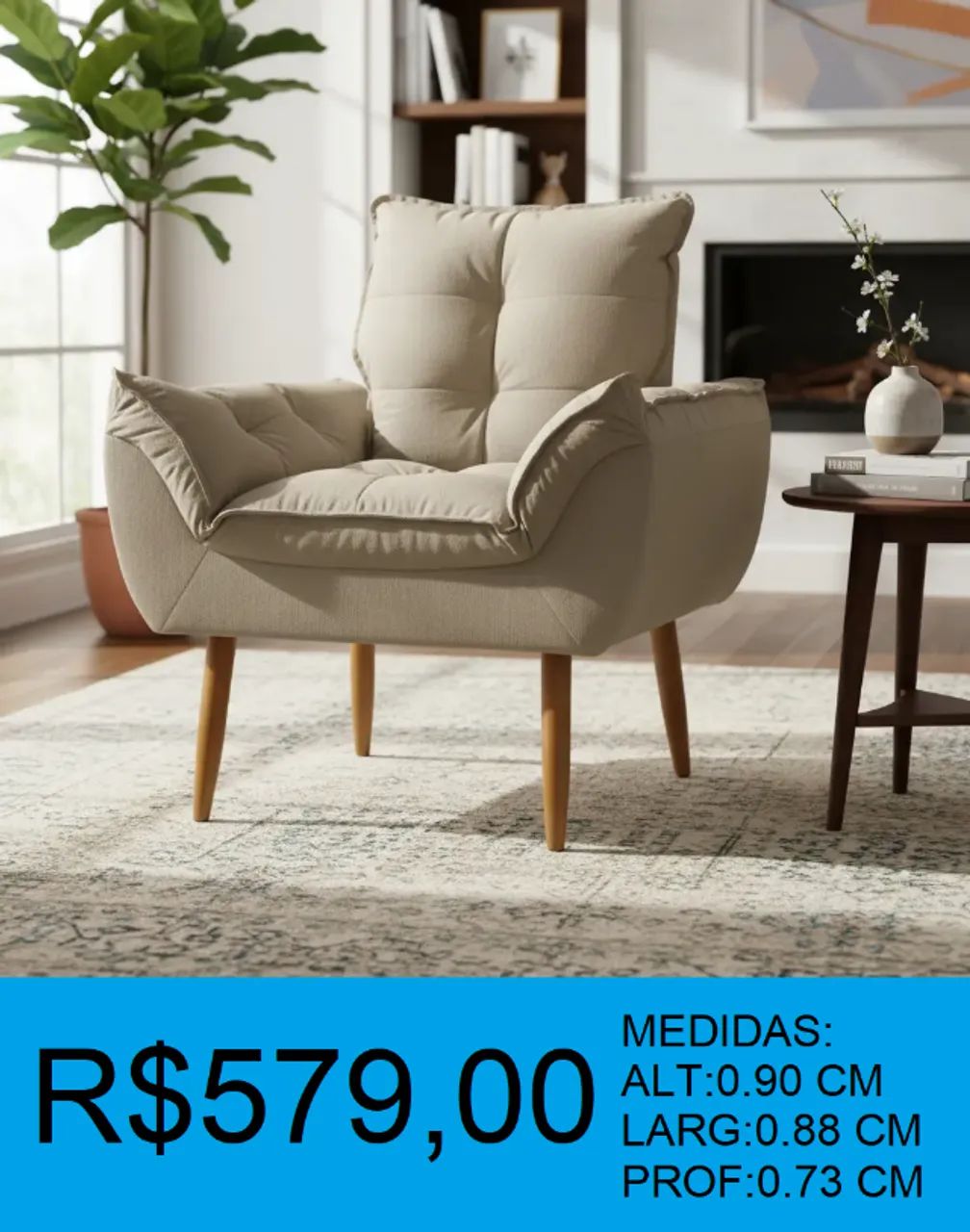 Poltrona estofada reposição - a pronta entrega  - Foto 2