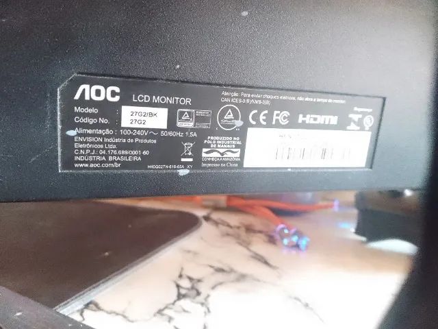 Monitor AOC 27 polegadas (com defeito) para retirada de peças  - Foto 4